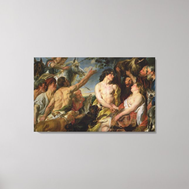 Meleager and Atalanta (oil on canvas) Canvas Print (Front)