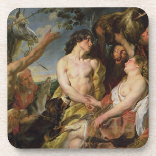 Meleager and Atalanta (oil on canvas) Coaster