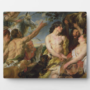 Meleager and Atalanta (oil on canvas) Plaque