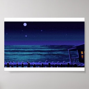 Melée night dock Monkey island Poster