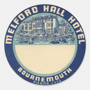 Melford Hall Hotel Classic Round Sticker