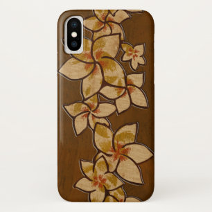 Melia Hawaiian Plumeria Faux Wood Case-Mate iPhone Case