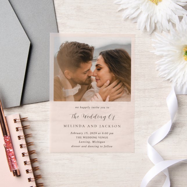 Melinda Modern Wedding Vellum Invitations (Wedding)