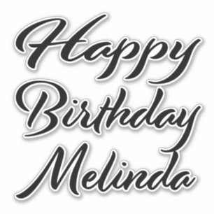 Melinda name first name black Sticker birthday