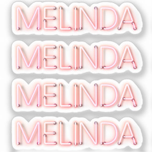 Melinda name in glowing neon lights