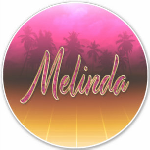 Melinda Vorname Name golden pink Aufkleber Sticker