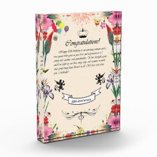 Melinda's 80th Birthday  Greeting Card Acrylic Award