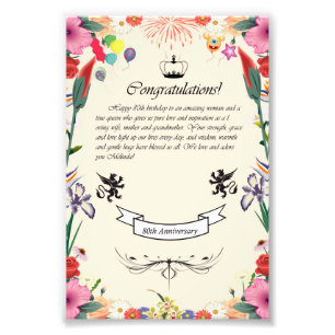Melinda's 80th Birthday  Greeting Card Photo Print