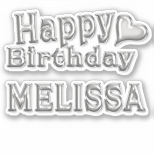 Melissa Happy Birthday silver sticker