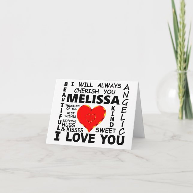 Melissa I Love You Card (Front)