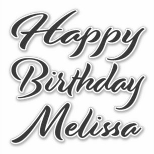 Melissa name first name black Sticker birthday