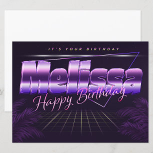 Melissa Name First name pura retro card Birthday