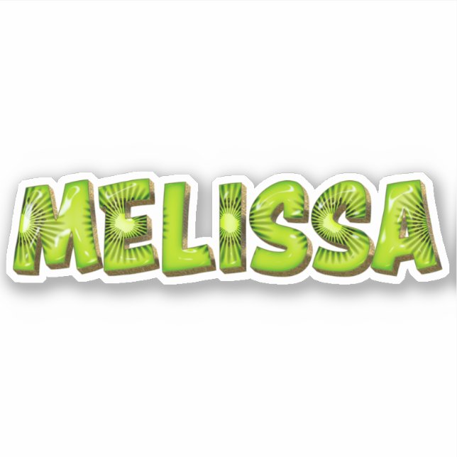 Melissa Nom Kiwi Design Autocollant Sticker (Devant)