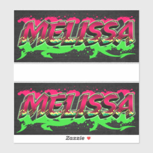 Melissa Vorname Name Graffiti Aufkleber Sticker