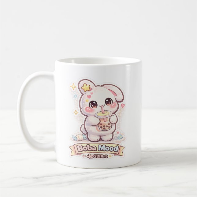 Mello the Mochi Bunny - Boba Mood  Coffee Mug (Left)
