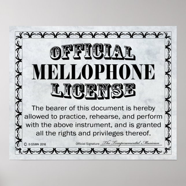 Mellophone License Poster (Front)