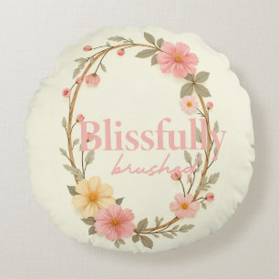 Mellow Blooms Round Pillow