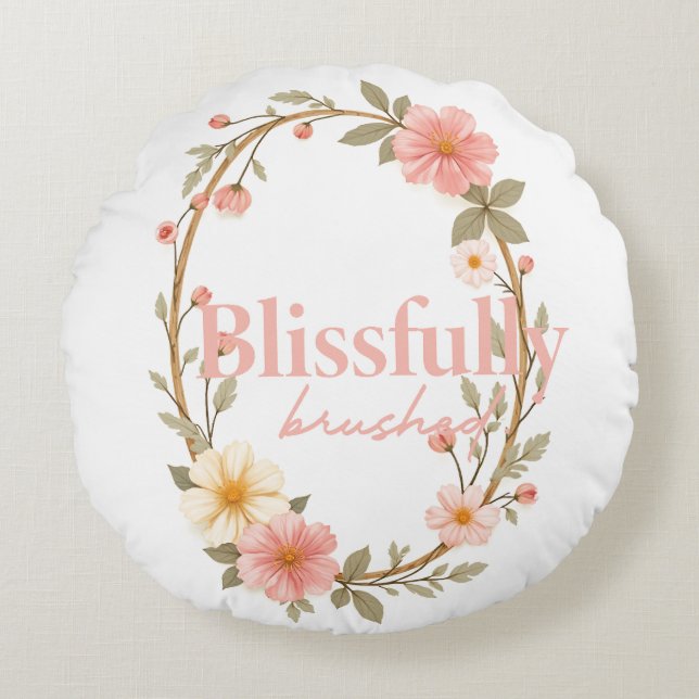 Mellow Blooms Round Pillow (Front)