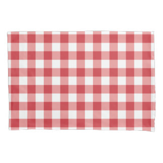 Mellow Classic Gingham - red white check plaid. Pillowcase