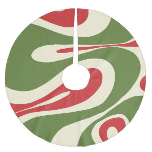 Mellow Flow Trippy Abstract Christmas Pattern Brushed Polyester Tree Skirt