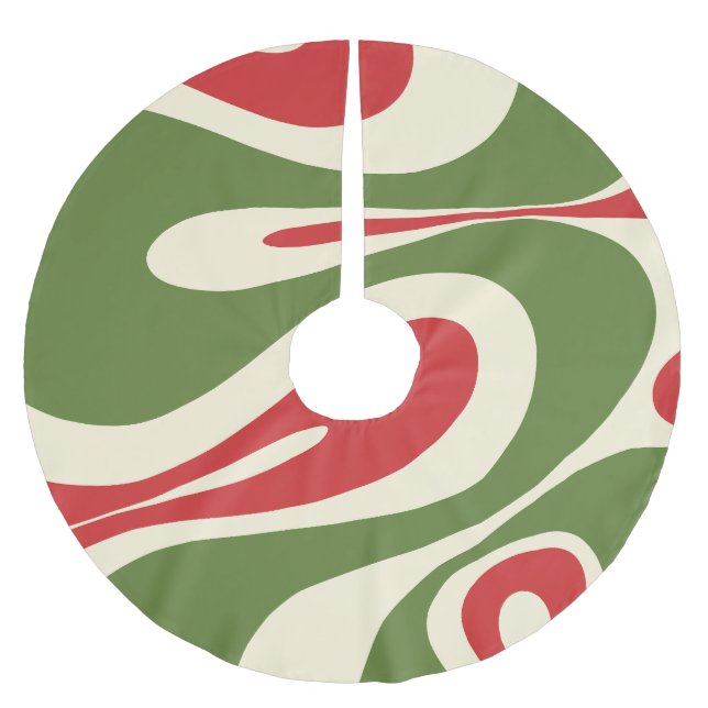 Mellow Flow Trippy Abstract Christmas Pattern Brushed Polyester Tree Skirt (Front)
