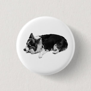 mellow glow pin, corgi 1 inch round button