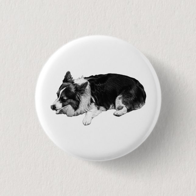 mellow glow pin, corgi 1 inch round button (Front)