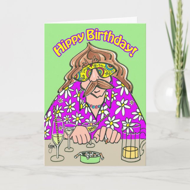 MELLOW HIPPY Birthday Card (Front)