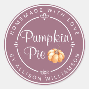 Mellow Mauve Pumpkin Pie Homemade Classic Round Sticker