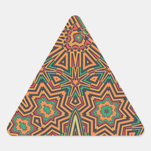 Mellow orange retro triangle sticker