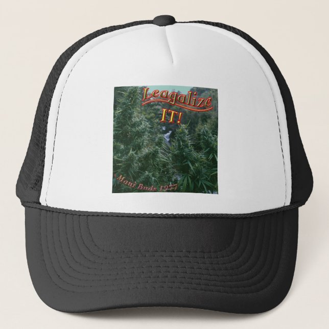 Mellow Out Legalize weed buds pot Trucker Hat (Front)
