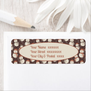 Mellow Snowmen - Christmas return address label.