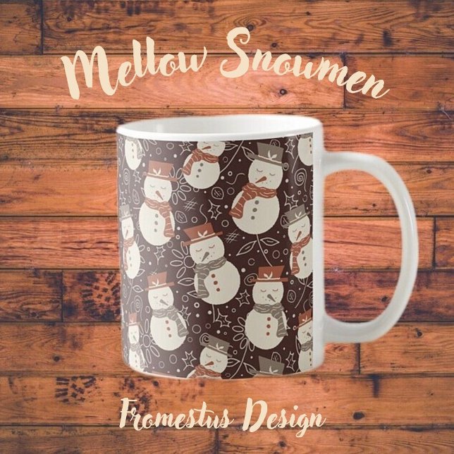 Mellow Snowmen - Christmas snowman pattern red. Coffee Mug (Creator Uploaded)