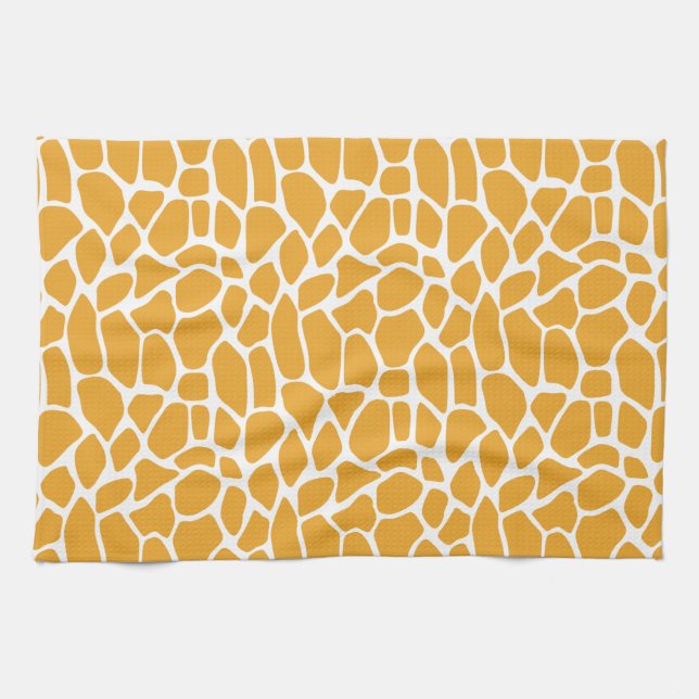 Mellow Yellow Giraffe Pattern Kitchen Towel (Horizontal)