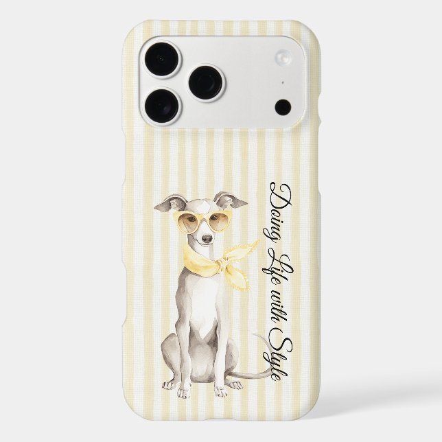 Mellow Yellow Scarf White Dog Stripes (Back)