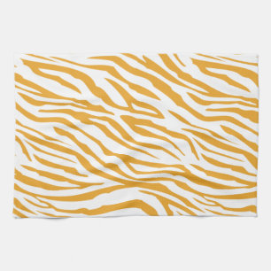 Mellow Yellow Zebra Pattern Kitchen Towel