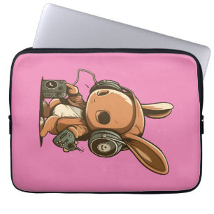 Melodic Bunny: A Musical Journey Laptop Sleeve