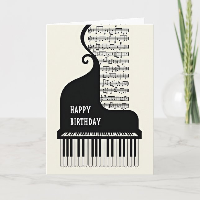 Melodic Music Birthday Card (Front)