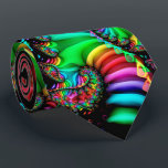 Melodic Rainbow Fractal Spiral Tie<br><div class="desc">This colourful tie features my fractal art spiral "Melodic Rainbow" with red,  orange,  yellow,  green,  blue,  purple,  pink,  and black colours. Makes a chic addition to your wardrobe!</div>