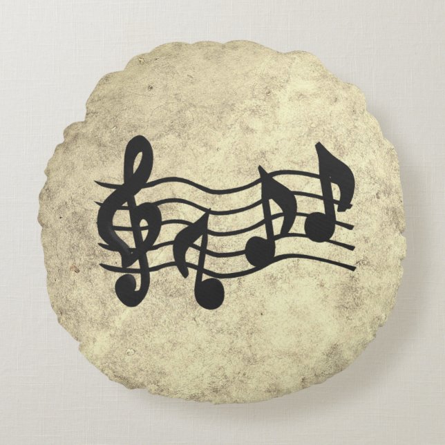 Mélodie suspendue - Music in Motion Round Pillow (Front)