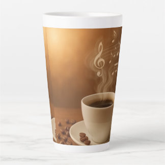"Melodies in Steam: Musical Coffee Cup Art Mug"