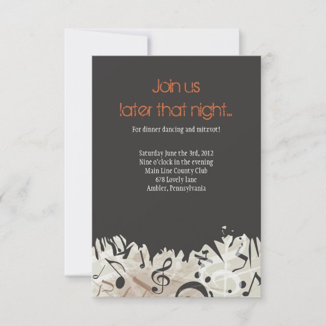 MELODY de la carte de Bat mitzvah du TORAH Bar (Devant)