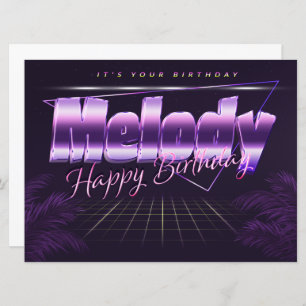 Melody Name First name pura retro card Birthday