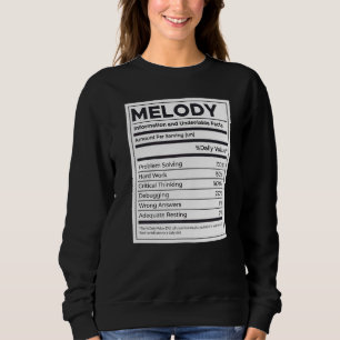 Melody Nutrition Information Problem Solving Hard Sweatshirt