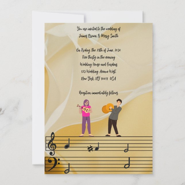 Melody of Us wedding Invitation (Back)