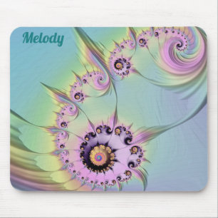 ~ MELODY ~ Personalised 3D Pastel Fractal Design ~ Mouse Pad