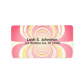 Melon and Yellow Spiral Pattern Label