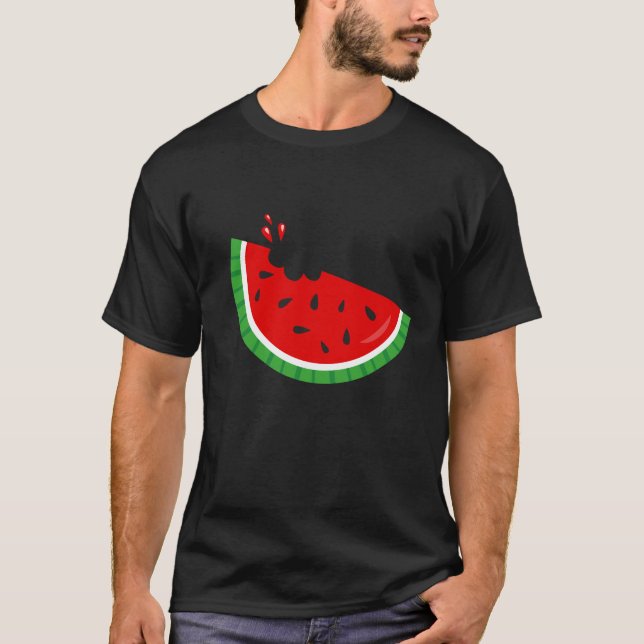 Melon Bite Summer Watermelon Fruit Melon Seed Bite T-Shirt (Front)