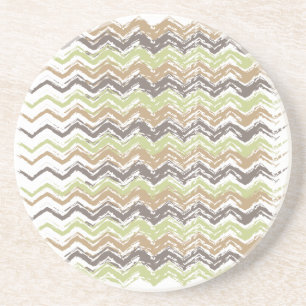 Melon Brandy Scribble ZigZag Pattern Coaster