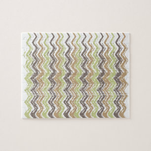 Melon Brandy Scribble ZigZag Pattern Jigsaw Puzzle